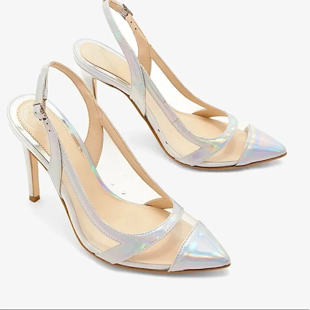 Guess Chaffee Slingback Silver Pumps